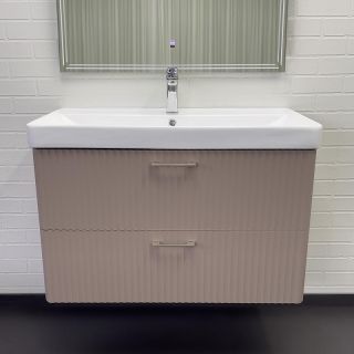 Тумба с раковиной Comforty Ангара 90 00-00021036 подвесная Дуб латте